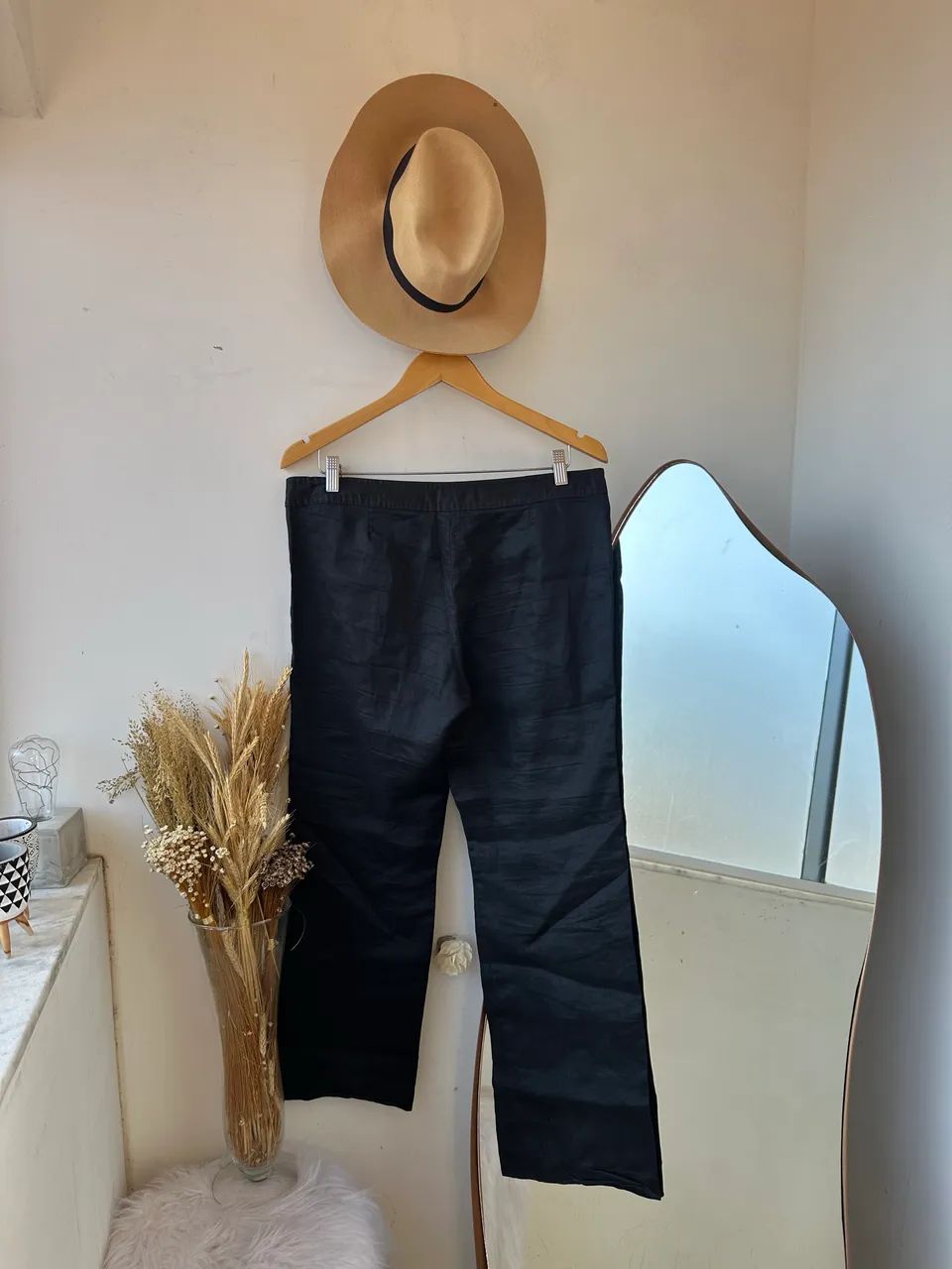 calça saída de praia zara basic em 100% linho tam g - Foto 3