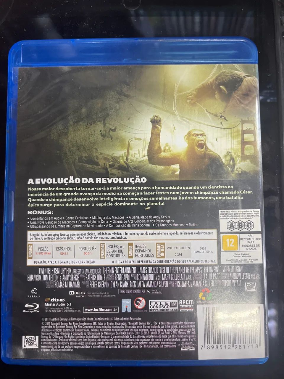 Bluray perfeito Planeta dos Macacos: A Origem (2011) - Foto 2