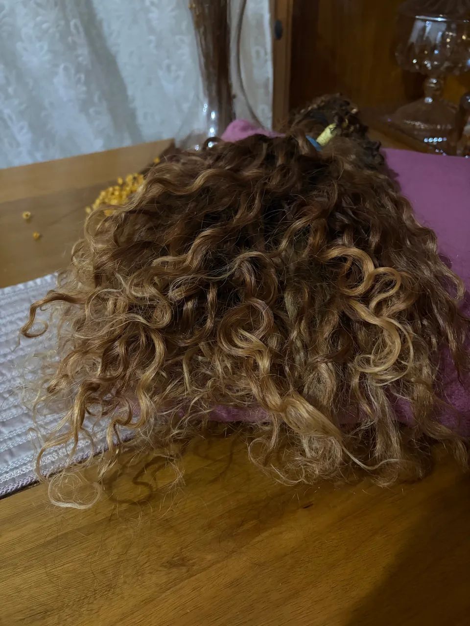 Cabelo humano cacheado loiro  - Foto 3