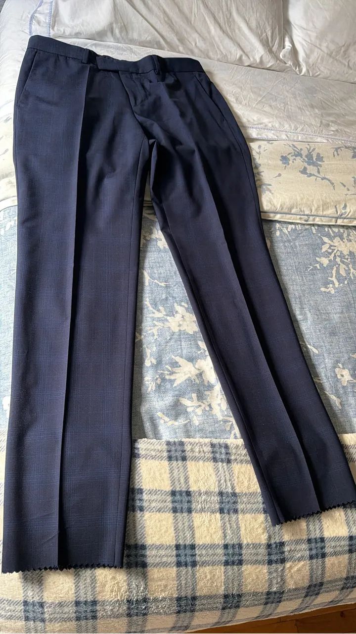 Terno Hugo Boss original 42R azul xadrez   - Foto 3