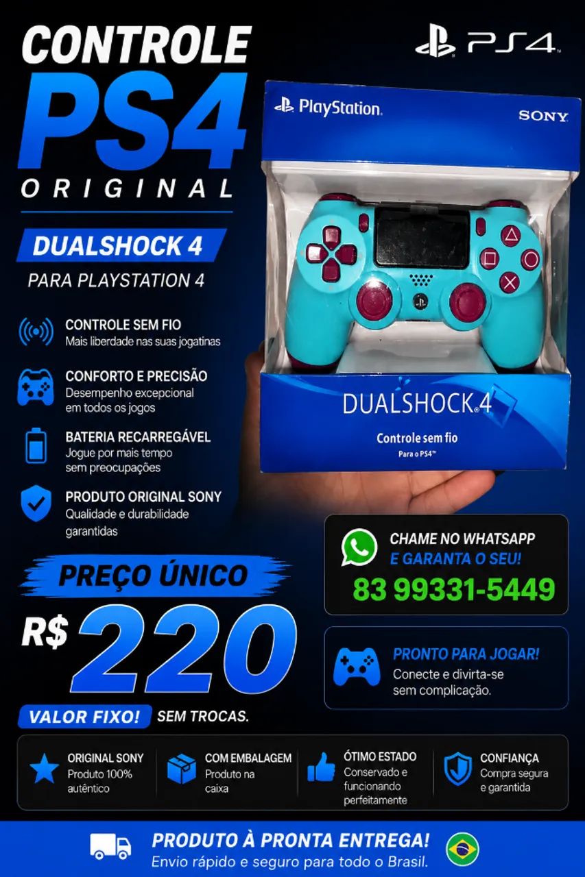 ? CONTROLE PS4 DUALSHOCK 4 ORIGINAL SONY ?