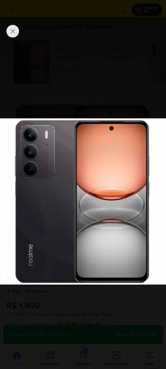 Celular Realme C75 256g 16g de ram excelente 