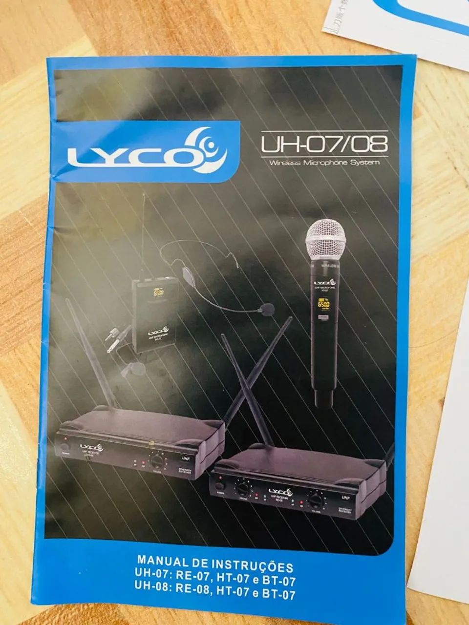 Manual original para vários modelos do microfone lyco sem fio 