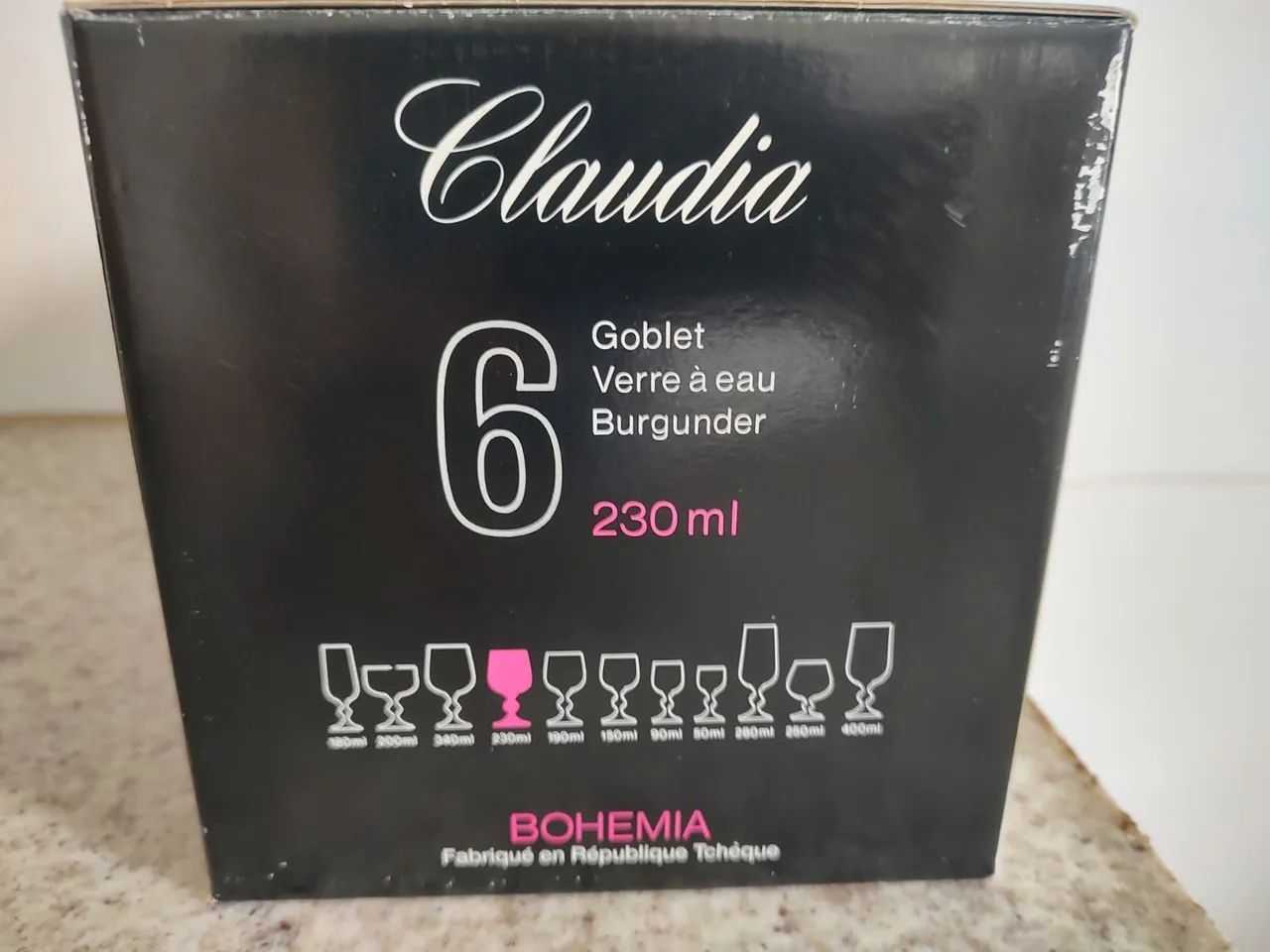 Jogo de 6 taças de vinho/água de cristal modelo Claudia na caixa - Foto 4