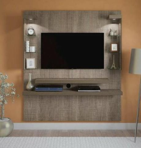 Painel para TV Atlantis Artely Cor Canela ou Pinho com Branco