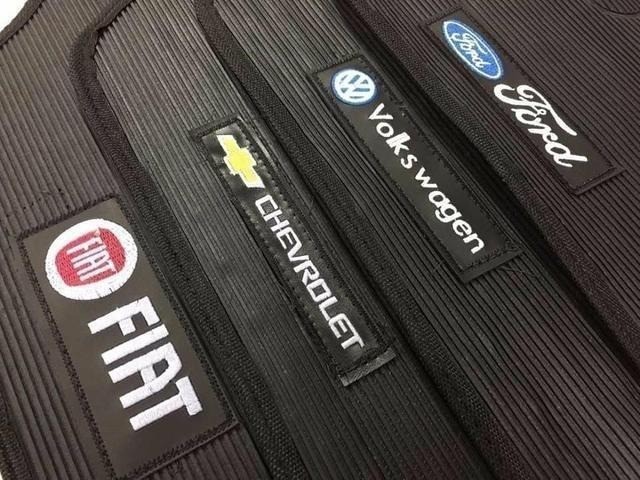 Tapete de Borracha Bordado Fiat Novo Preto
