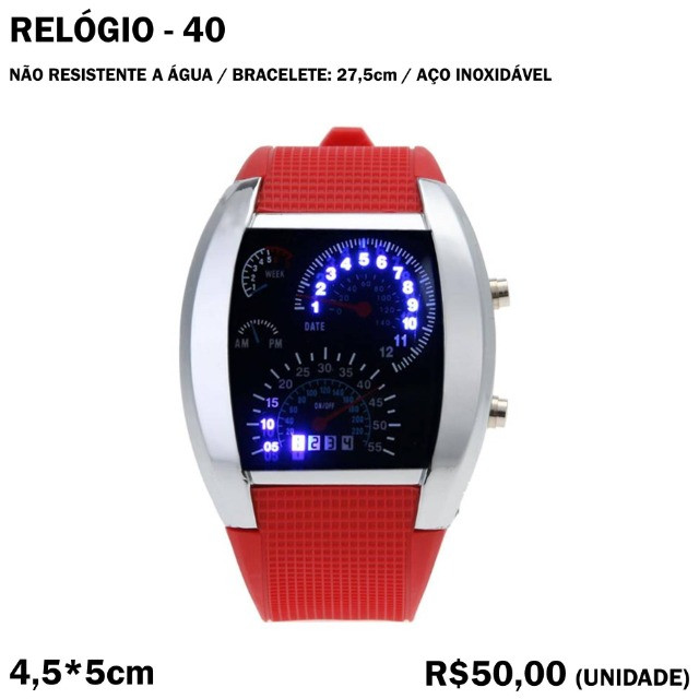 Relógio Moderno com Bracelete de Silicone - Modelo 40