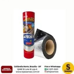 Manta Asfáltica Aluminizada Telhado Auto Adesiva- 45cm X 10m
