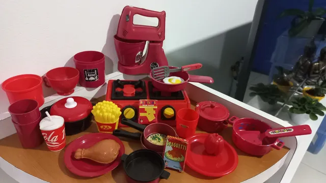 Cozinha Infantil Barbie C/ Panelinhas + Roupa Completa Jogo