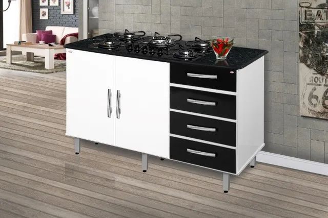 Balcão Burit Para Cooktop 5 Bocas! Frete Grátis + Montagem. - Foto 4