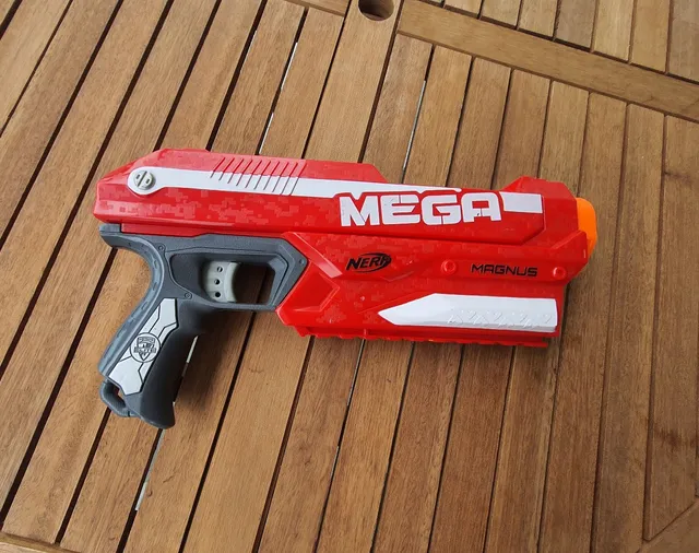 Arma Nerf Mega Vermelha Grande sem Balas, Brinquedo Nerf Usado 49272500