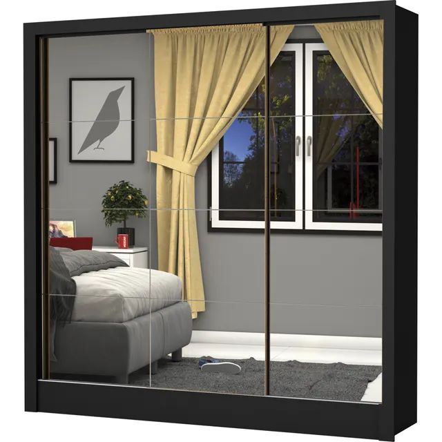 Guarda roupa Santiago 3 portas espelhadas!!?? Tt5799m