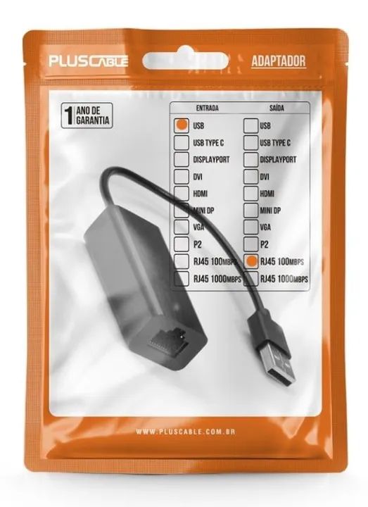 cabo adaptador usb 2.0 x internet rj45 pluscable adp-usblan100bk - Foto 5