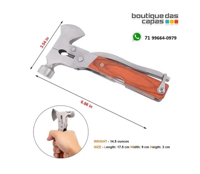 Martelo multifuncional Portátil it-blue LE-1918 SLK-D25 Alicate Pesca Camping - Foto 3