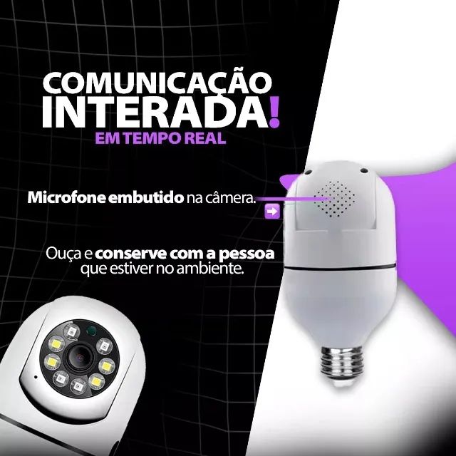 PRONTA ENTREGA | Câmera Segurança Lâmpada Espiã Visão Noturna Wifi - Foto 3