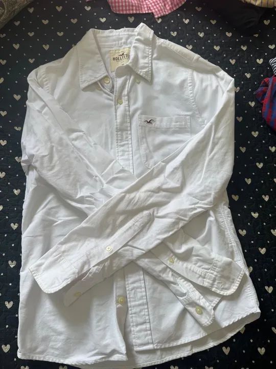 Camisa Hollister branca manga comprida Tamanho M - Foto 2