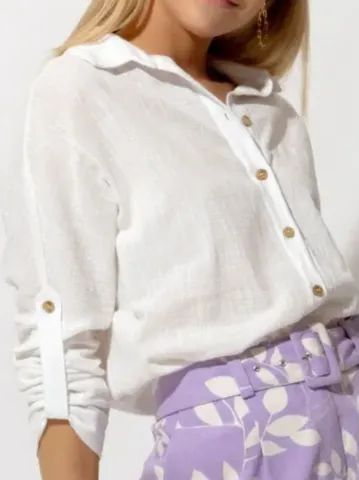 Camisa feminina branca  - Foto 4