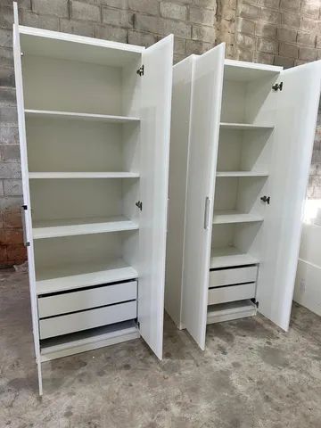 Prateleira c/ 2 gavetas e porta MDF - closet 