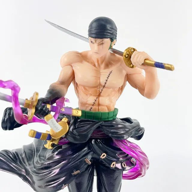 Action Figure Roronoa Zoro com Espadas - One Piece - Boneco com Bandana - Figura de Ação - Foto 5