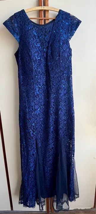 Vestido Azul de renda com brilho - Foto 2