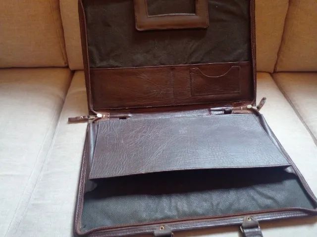 pasta em couro aberta, porta documentos - Foto 3