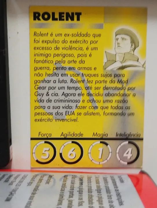Rolento Card Capcom super street Fighter 2 Anos 90 Arcade. - Foto 2