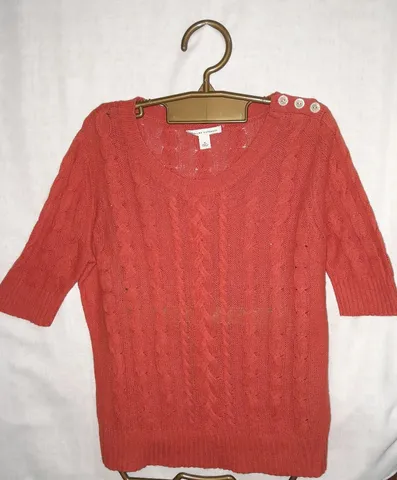 Blusa de linha manga média tam. M 40 cor coral