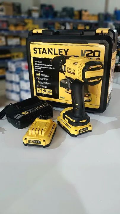 Parafusadeira e Furadeira de impacto a bateria 20v com 2 baterias - Stanley (Loja/Nova) - Foto 2