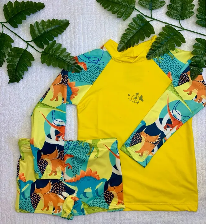 Conjunto de roupa de praia infantil - Dinossauros
