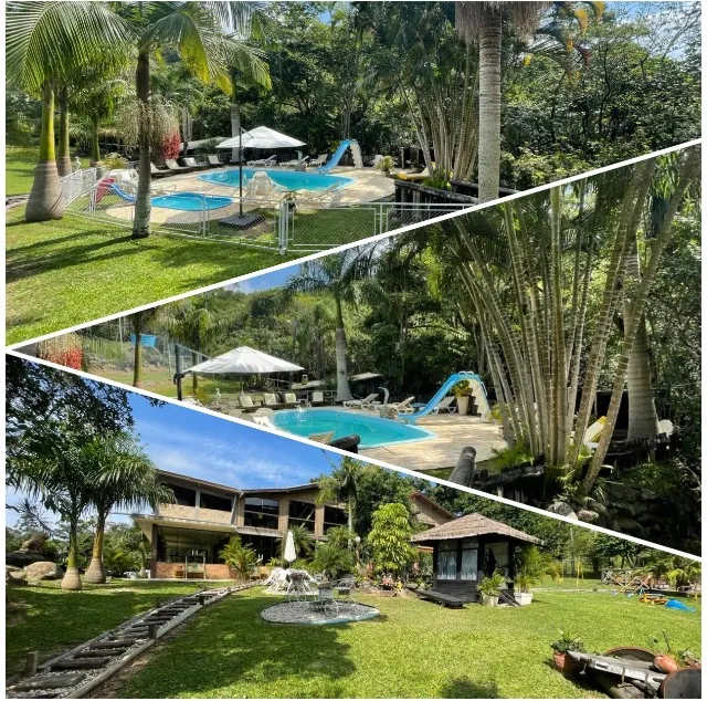 Alugo sitio com cachoeiras privativas e piscinas - 11 quartos