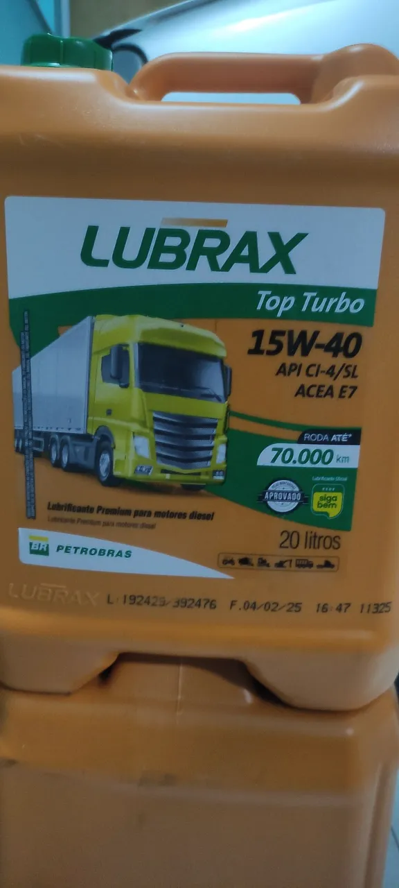 Óleo Lubrax Top Turbo 15W-40 20 Litros