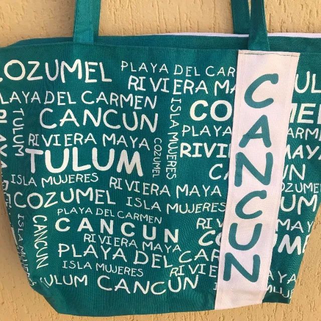 Bolsa De Praia Verde Azulada De Cancun  - Foto 5