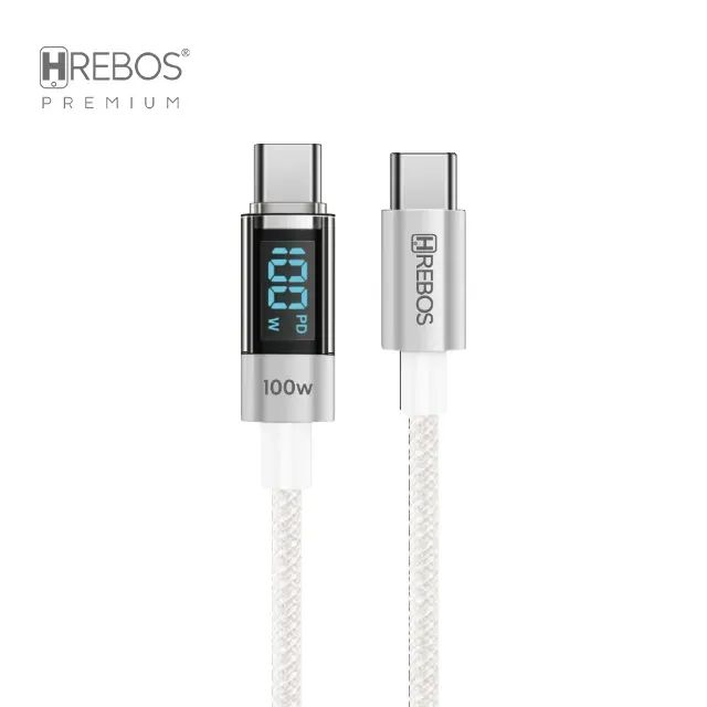 Cabo Cel Hrebos CB-371C USB-C para USB-C 1m 3.1A 100W - WZetta
