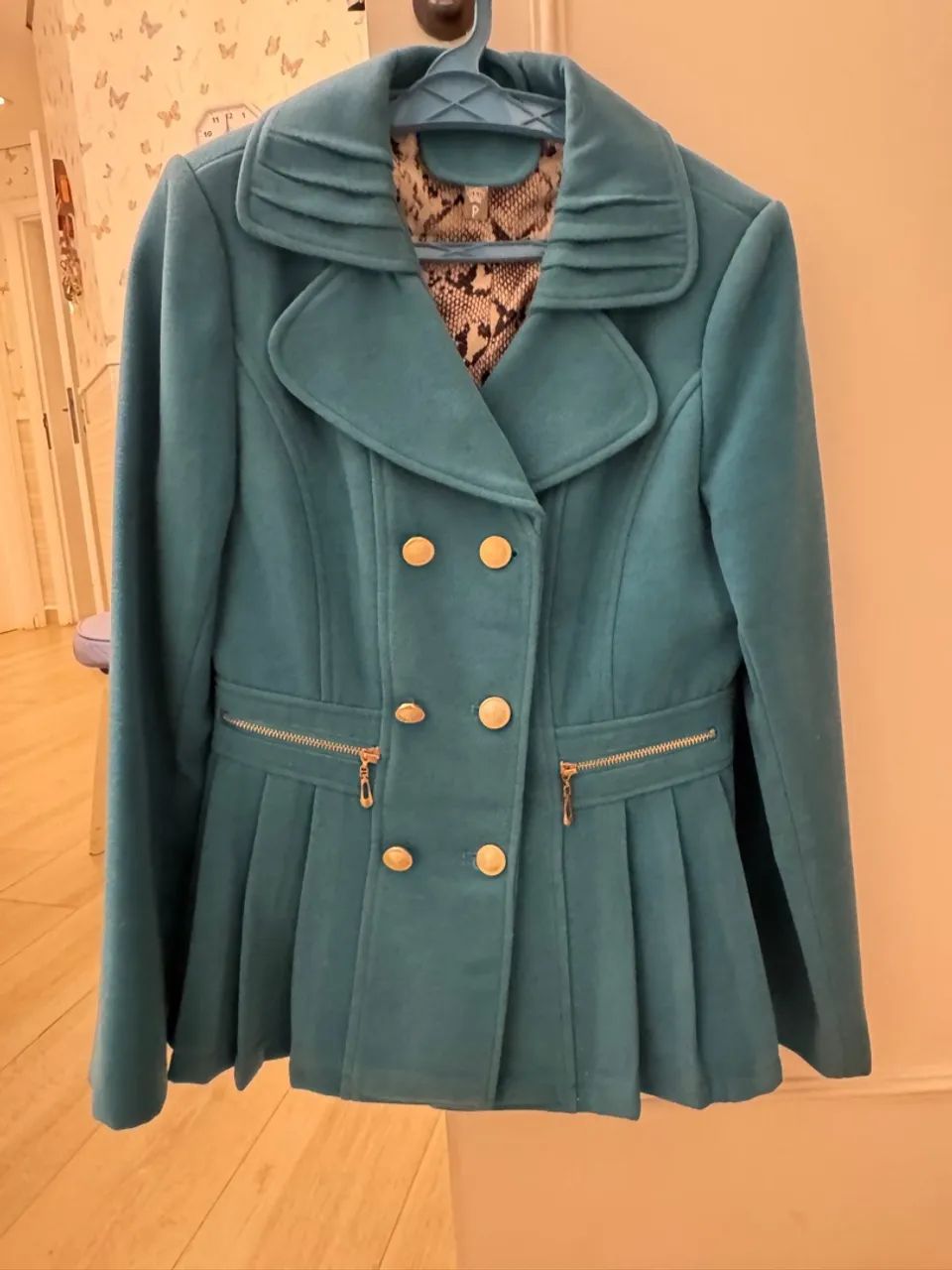 Casaco/blazer  feminino azul petróleo em veludo, novíssimo, c etiqueta! 