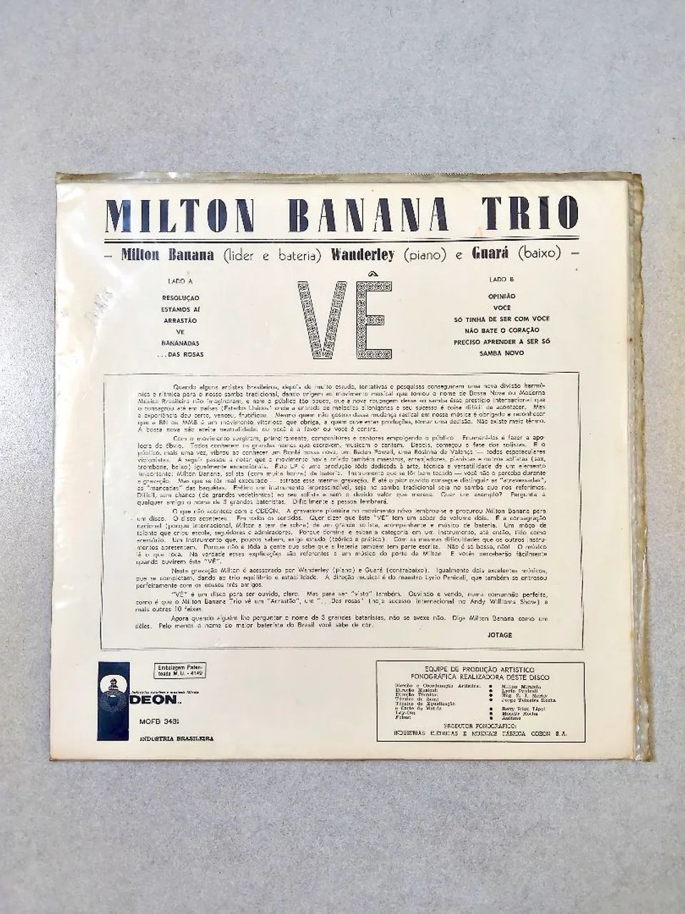 Vinil Milton Banana Trio - VÊ 1965 - Foto 5