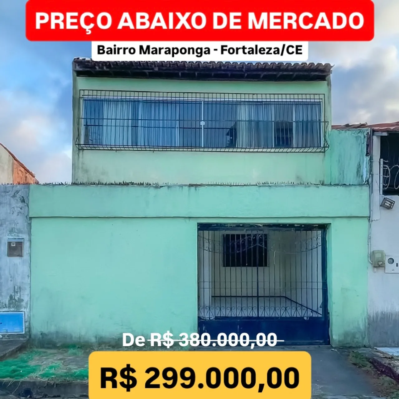 Casa à venda na Maraponga em Fortaleza com 3 quartos, suíte master e preço abaixo do merca