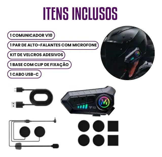Fone com microfone para Capacete de Moto. - Foto 4