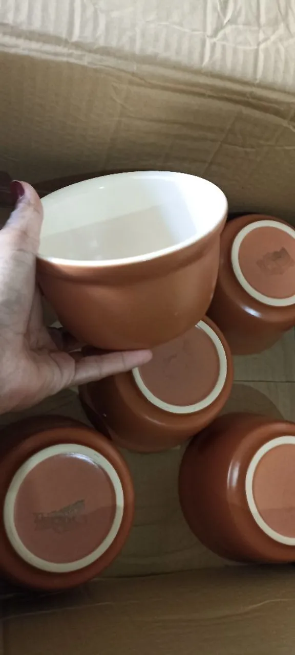 Jogo de cumbucas de cerâmica rústica 500ml