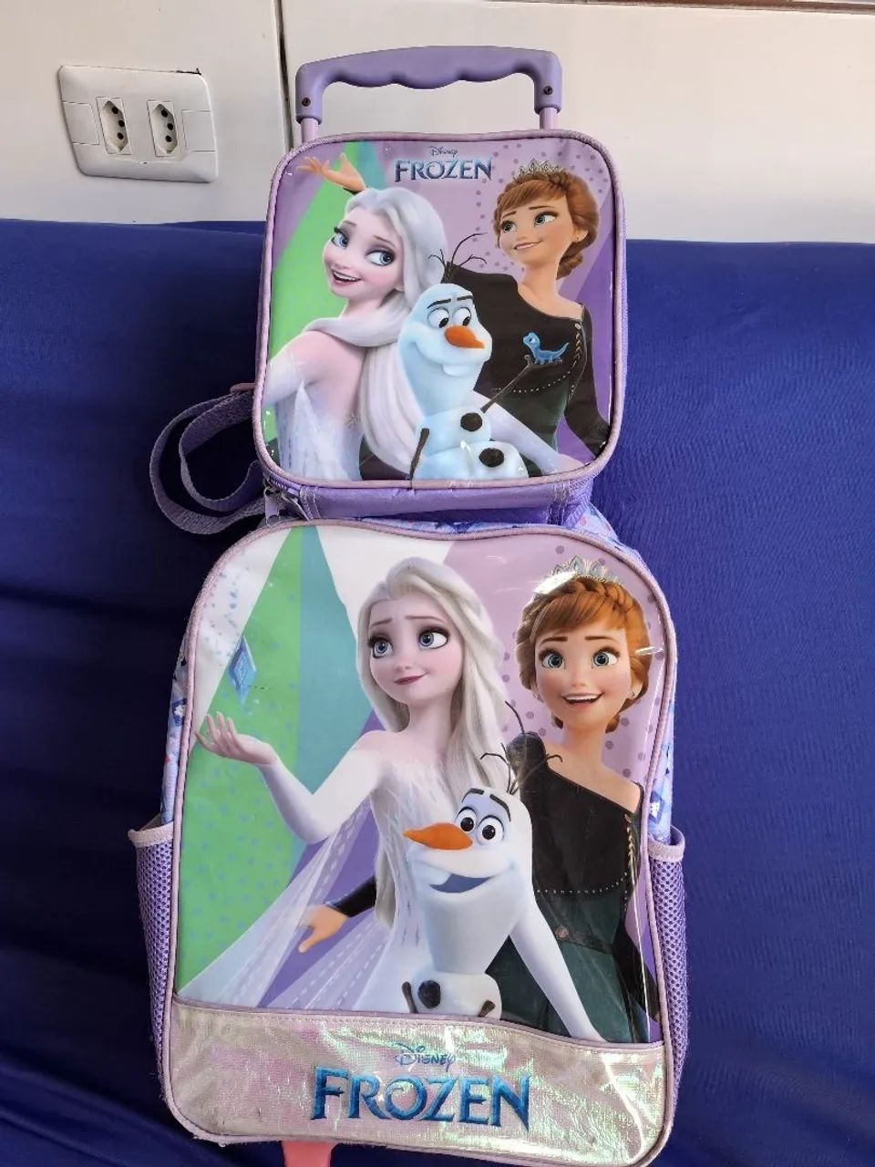 Kit Mochila + Lancheira da Frozen usadas (Quebra Galho ) - Foto 2