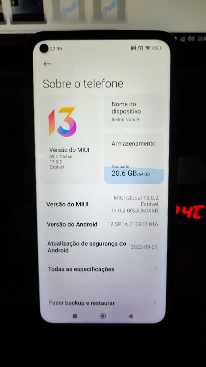 Redmi Note 9 - 64GB armazenamento - 4GB RAM  - Foto 3