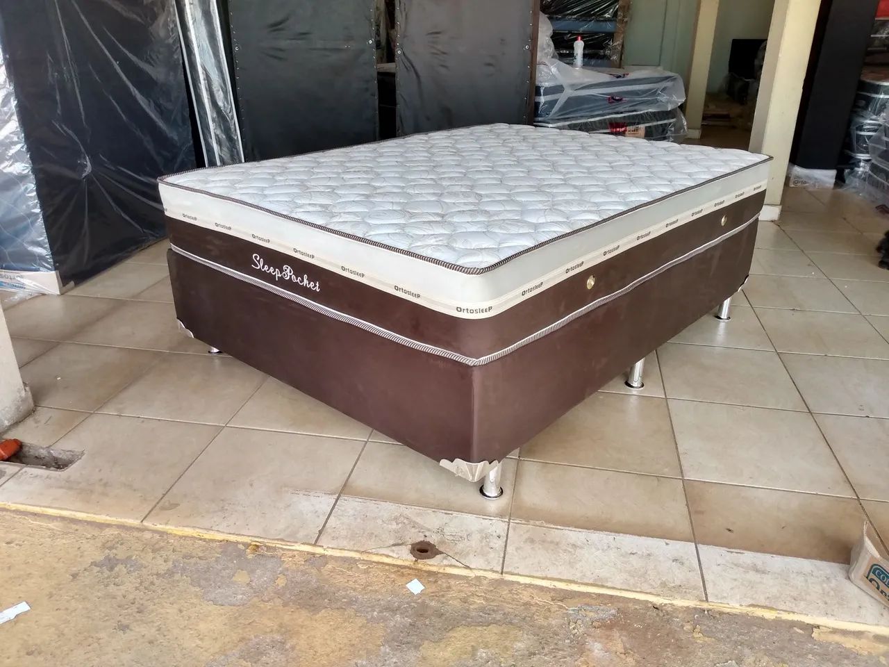 Cama Box e Colchão Molas Ensacadas Casal - Entrega Grátis - Foto 5