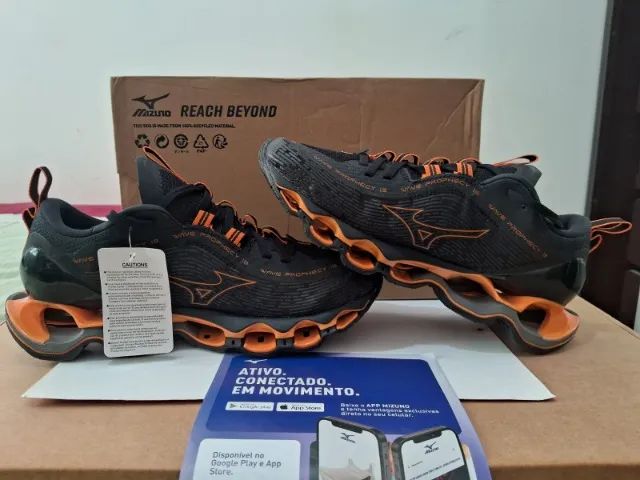 BAIXOU! Mizuno Wave Prophecy 13 Preto+Laranja Número 38 NOVO ORIGINAL COMPRADO NA MIZUNO!
