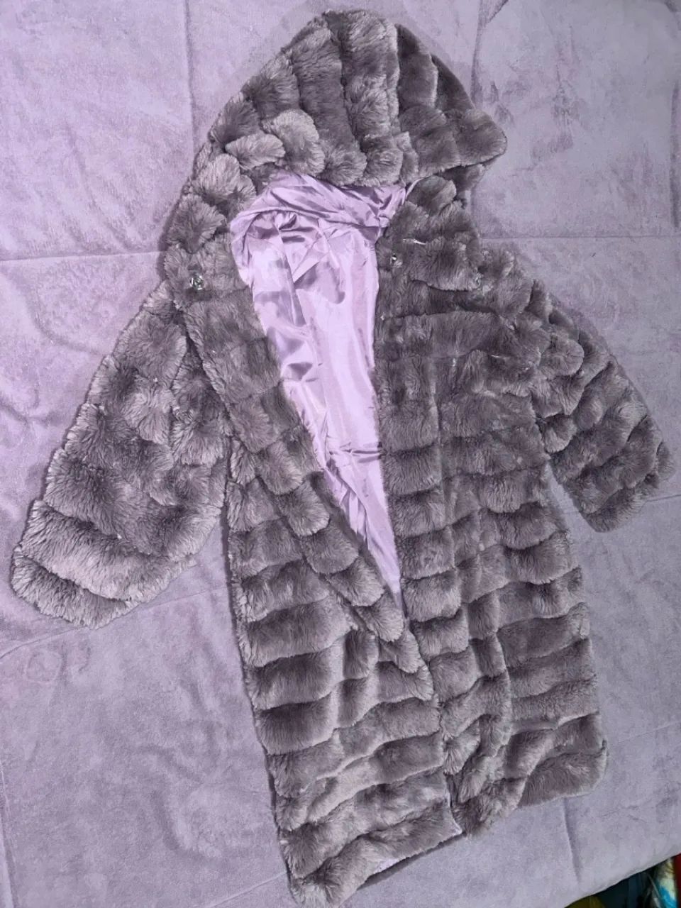 Casaco de pelúcia lilás super macio - Foto 3