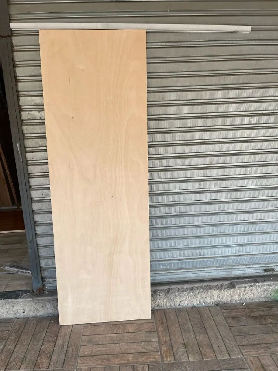 kit de porta de madeira de correr crua