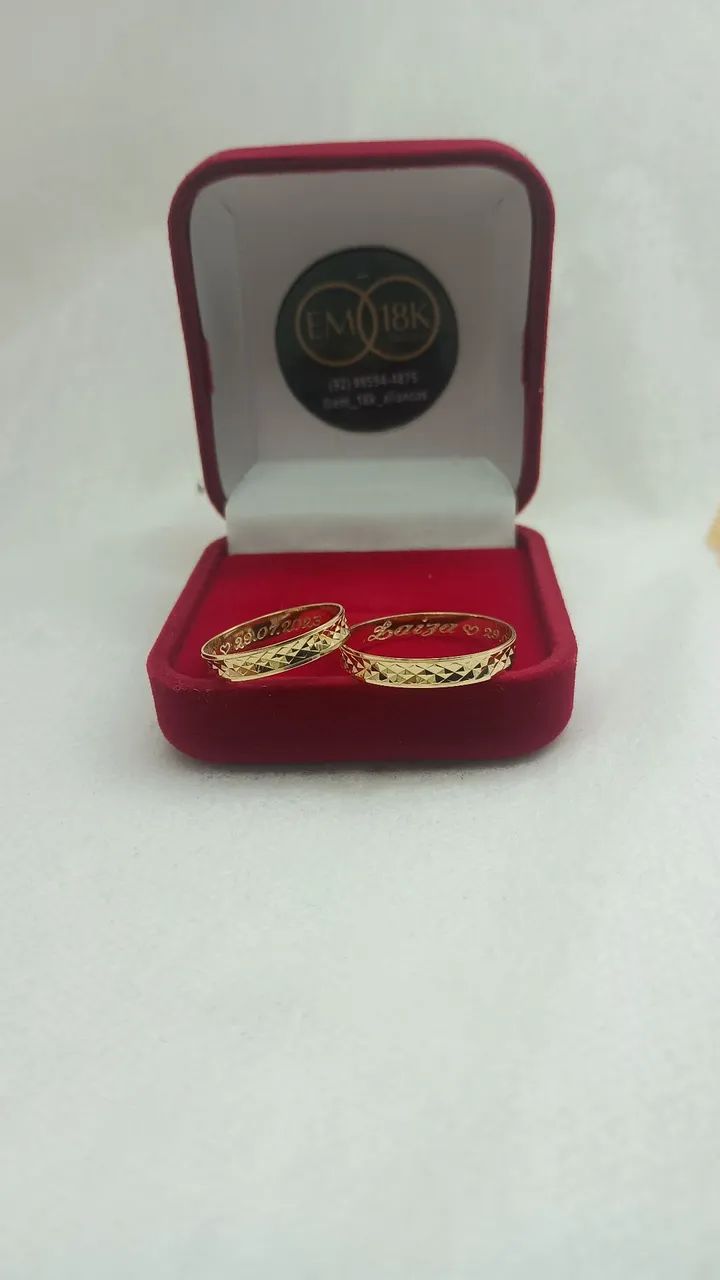 Par de alianças de ouro 18k lindo modelo com garantia  - Foto 5