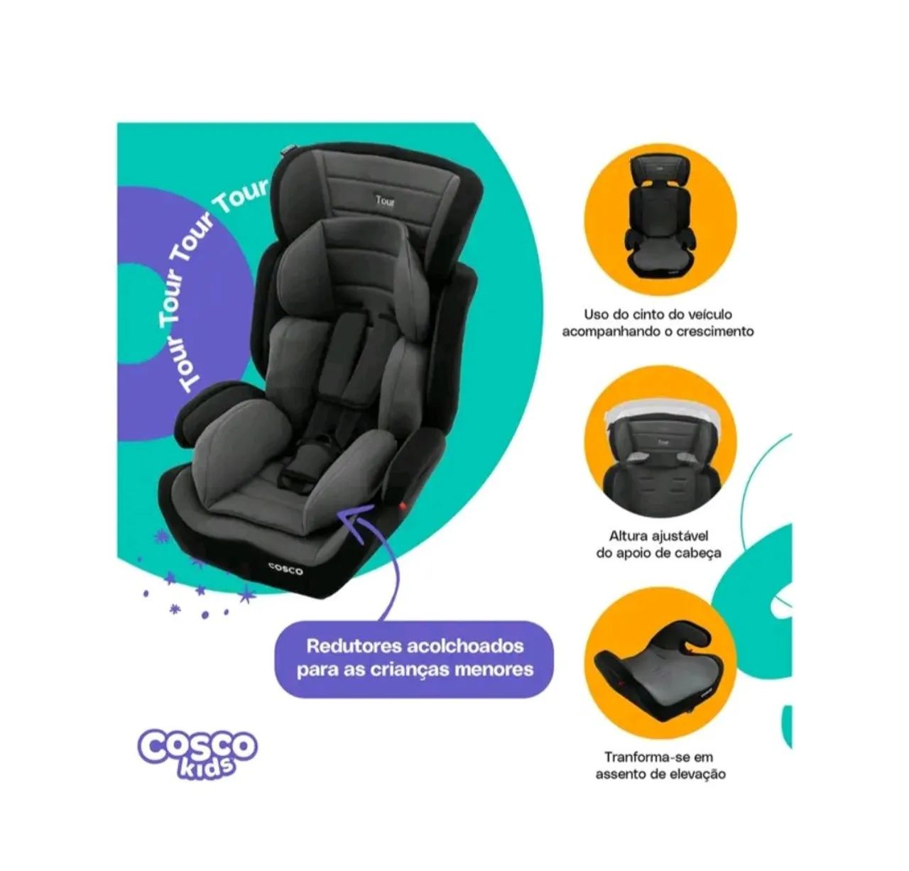 Cadeirinha de carro Cosco Tour - Foto 6