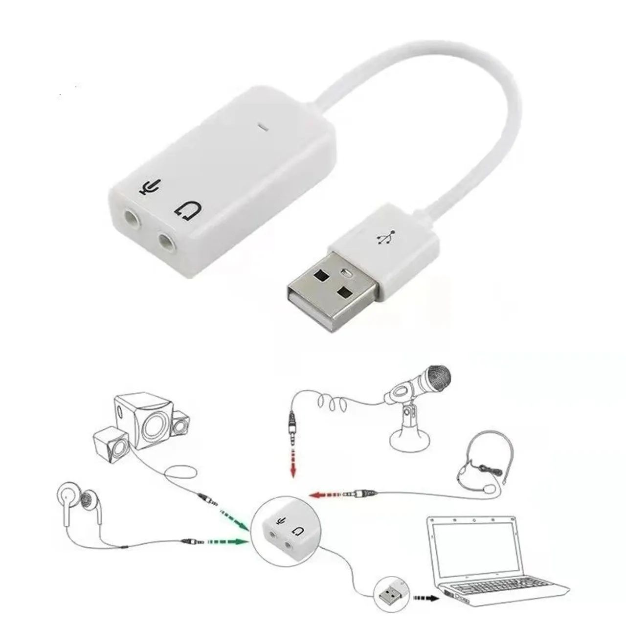 Placa de som usb adaptador de áudio  - Foto 2