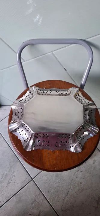 Bandeja Banho de prata Régia borda rendada sem uso. 25 x 20.  - Foto 2