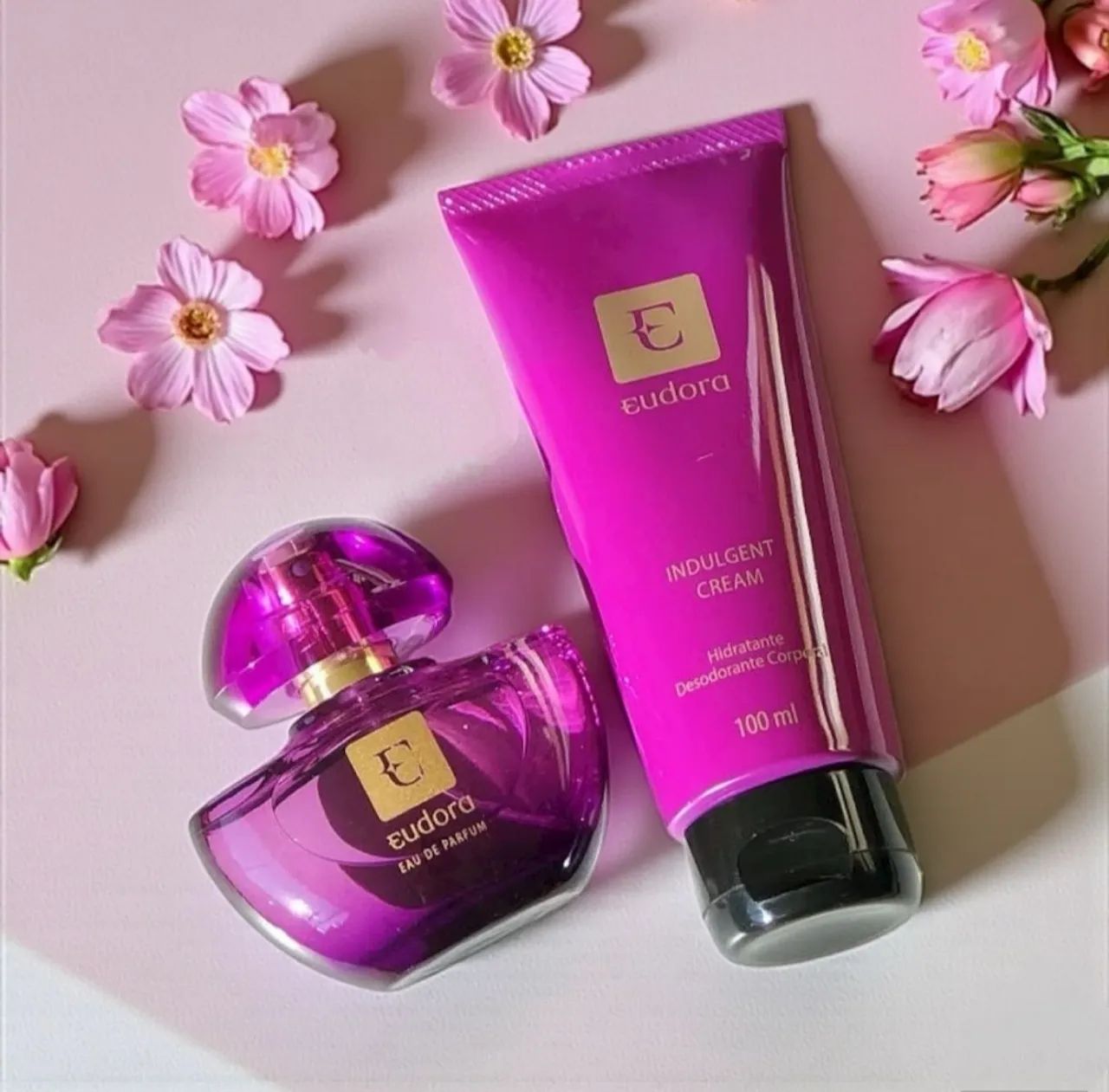 Kit Presente mini Eua de Parfum Eudora Roxinho 