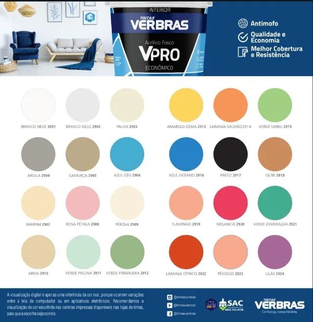 Tinta Galão 3,6l Verbras X-pro Fosco Interno (Várias cores disponíves)   - Foto 2